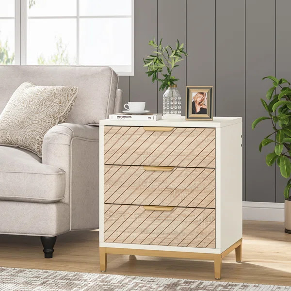 Emily-Kate 3 - Drawer Nightstand in White | Wayfair North America