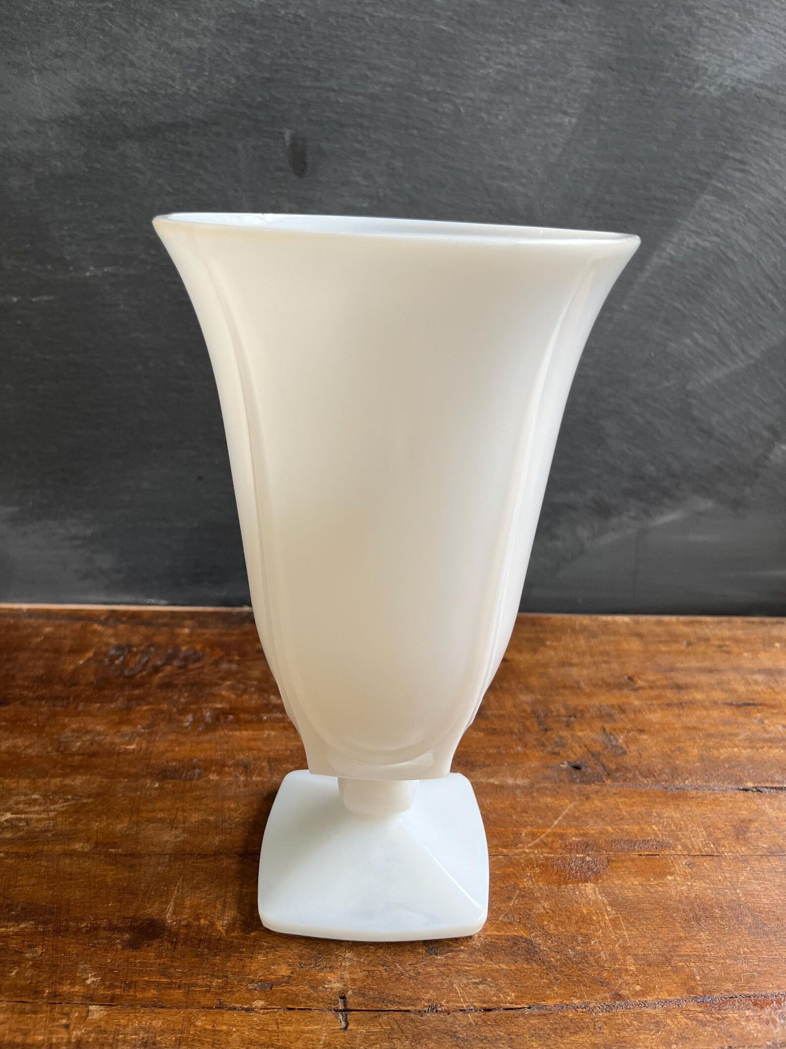 Vintage Milk Glass Pedestal Vase, Flower Vase - Etsy | Etsy (US)