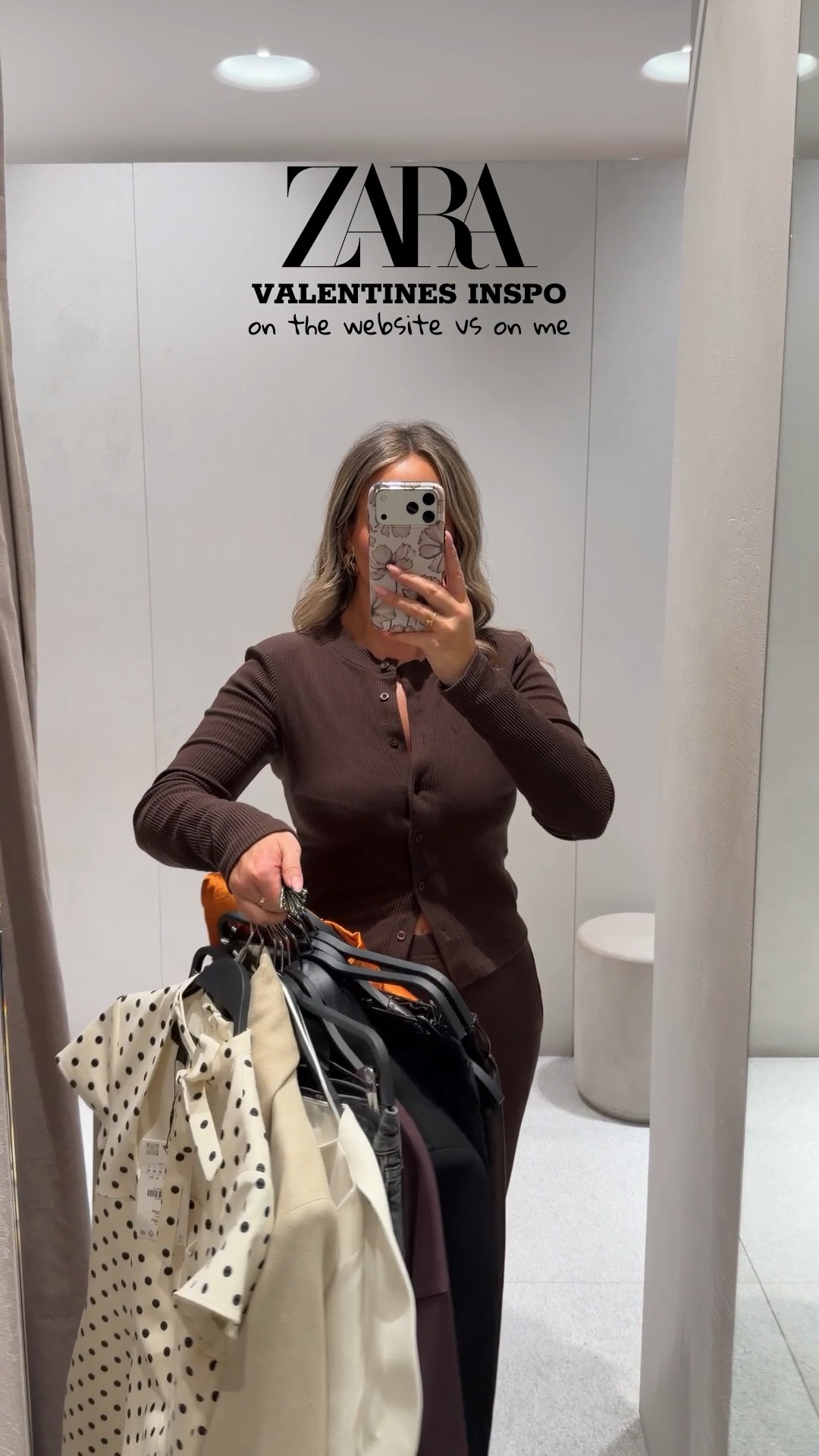 ZARA VALENTINES OUTFIT INSPO 🥂✨

I’m a UK size 10, 5ft4 (34E) and I’m wearing the following sizes;
Beige blazer - MEDIUM
Jeans - SIZE 10
Polkadot dress - MEDIUM (has built in shorts)
Black blazer - X-LARGE 
Black lace skirt - MEDIUM 
Cream top - MEDIUM (could have tried a small but might have been too tight on my waist)
Brown faux leather top - MEDIUM
Brown faux leather trousers  - SMALL
Brown lace top - MEDIUM (needed shorts underneath so I’ve linked some)
Orange top - SMALL 

My outfit at the start is also linked.
Top medium
Trousers xtra small

Valentines outfit, polka dot dress, lace skirt, Zara try on haul, Zara haul, nice top, faux leather trousers, date night outfits, denim, jeans 

#LTKvalentines

#LTKdatenight #LTKstyletip #LTKuk