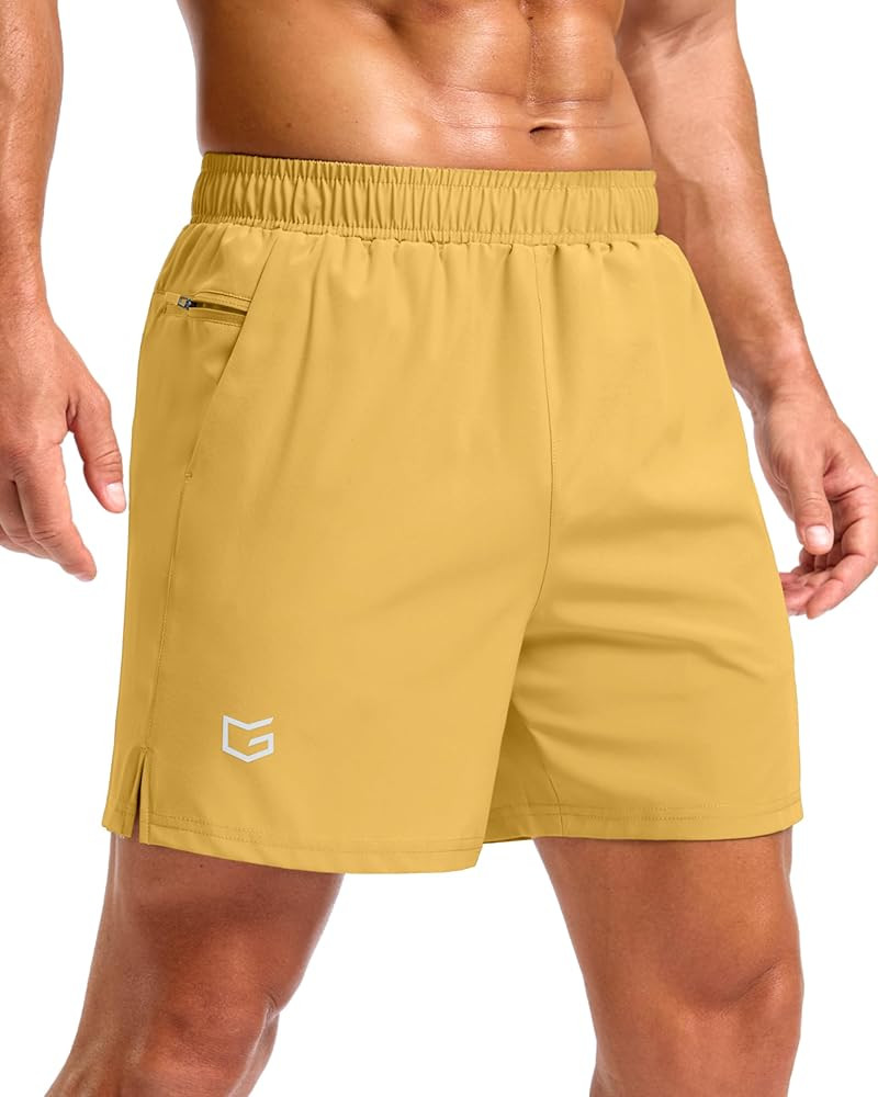 G Gradual Men's Workout Gym Shorts with 2 Zipper Pockets 7"/ 5"/ 9" Quick Dry Athletic Running Ba... | Amazon (US)