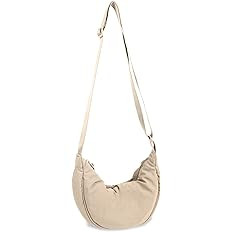 Small Nylon Crescent Crossbody Bag for Women Men Trendy,Travel Sling Bag | Amazon (US)