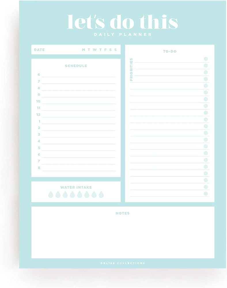 Bliss Collections Daily Planner, Let's Do This, Daily Notepad with Undated Sheets, Helps Organize... | Amazon (US)