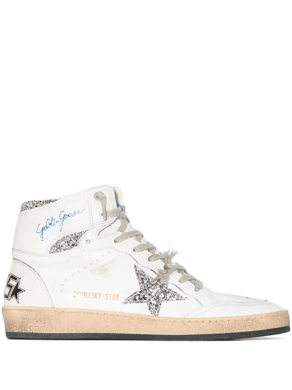 Golden Goose Sky-Star high-top Sneakers | White | FARFETCH | Farfetch Global
