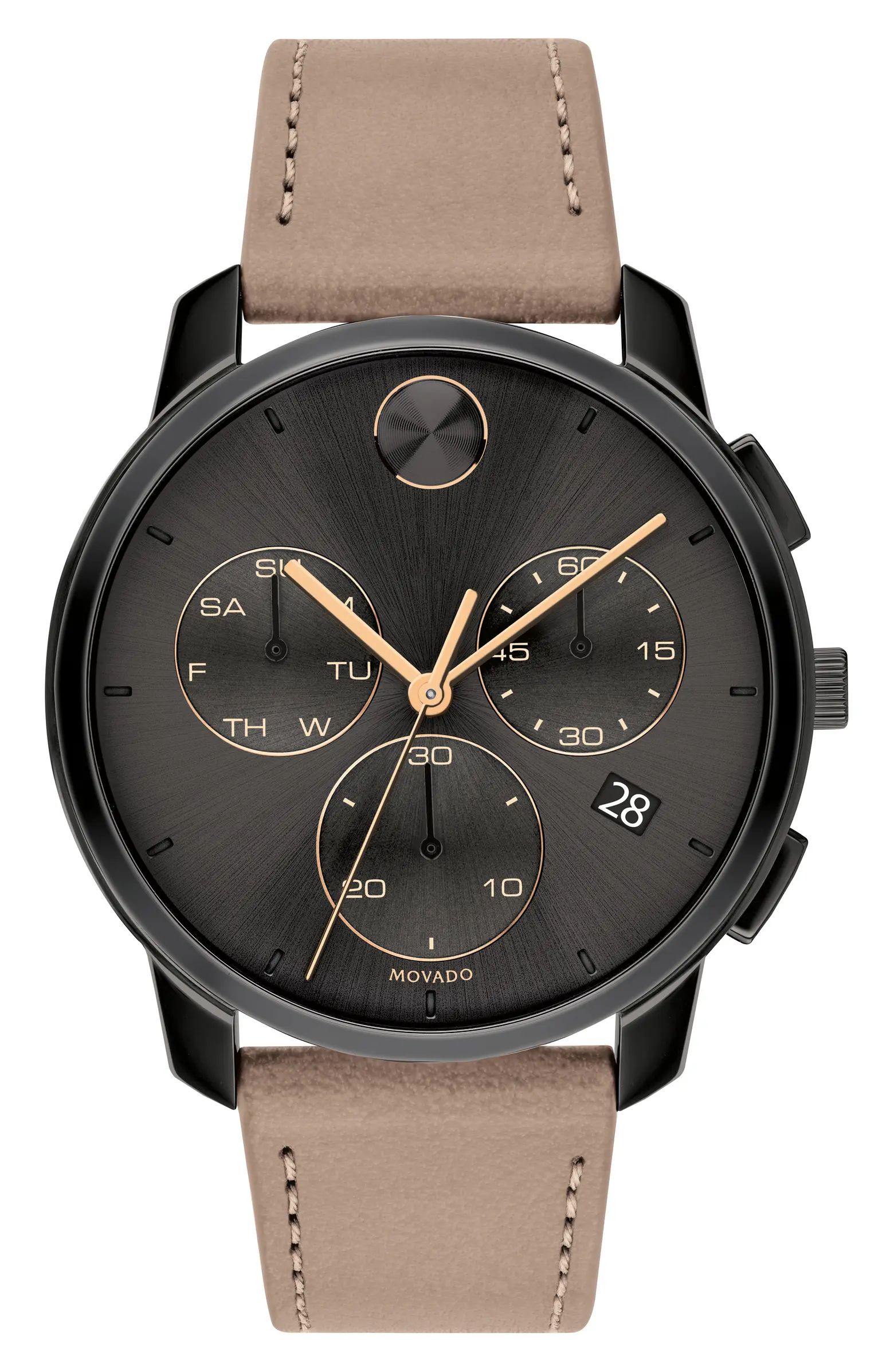 Bold Chronograph Leather Strap Watch, 42mm | Nordstrom