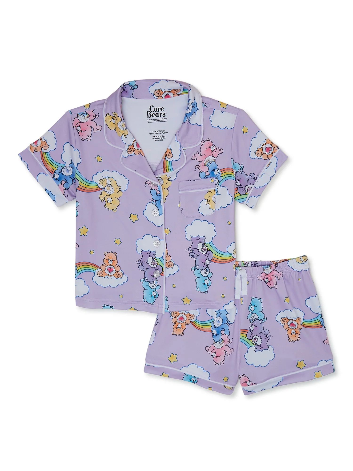 Care Bears Girls’ Pajama Sleep Set, 2-Piece, Sizes 4-12 - Walmart.com | Walmart (US)
