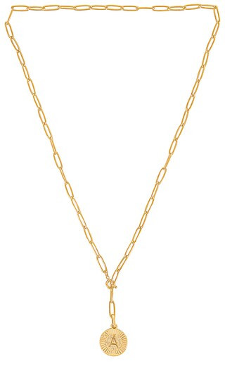 Initial Medallion Lariat Necklace | Revolve Clothing (Global)