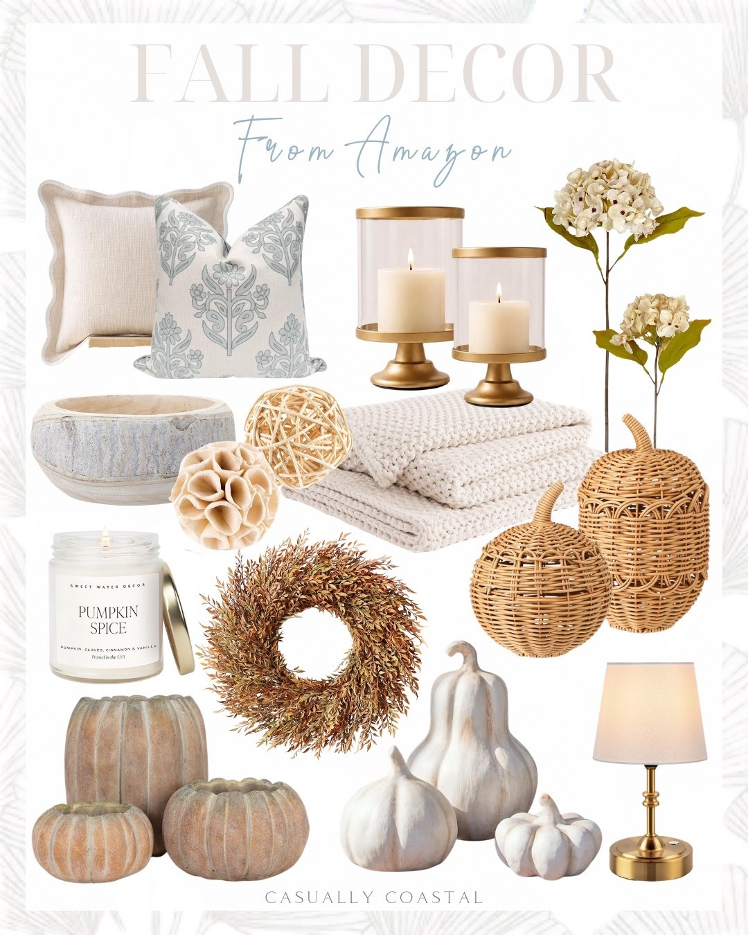 Fall Decor From Amazon

Amazon home decor, coastal fall decor, fall wreath, coastal pumpkins, Amazon pumpkins, Amazon wreath, Amazon lamp, Amazon pillow covers, Amazon candle, fall candle, neutral pumpkins, rattan pumpkin, wicker pumpkin table centerpiece, ball bowl filler, dried hydrangeas, terracotta pumpkins, large tall pumpkin planter, gold hurricane candle holder set, front door wreath, fall throw blanket, Amazon chunky cotton knit throw blanket, floral block print pillow cover, 100% cotton scalloped throw pillow cover, small cordless lamp, pumpkin spice candle, hand carved wood bowl, woven wicker pumpkins

#LTKHome #LTKSeasonal