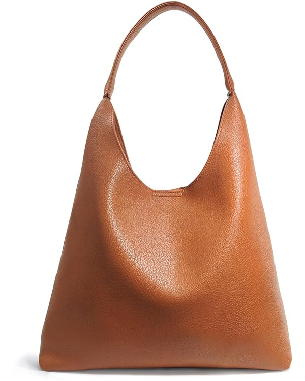 Hobo Bags for Women Soft Vegan Leather Shoulder Handbag Slouchy Tote Purses | Amazon (US)