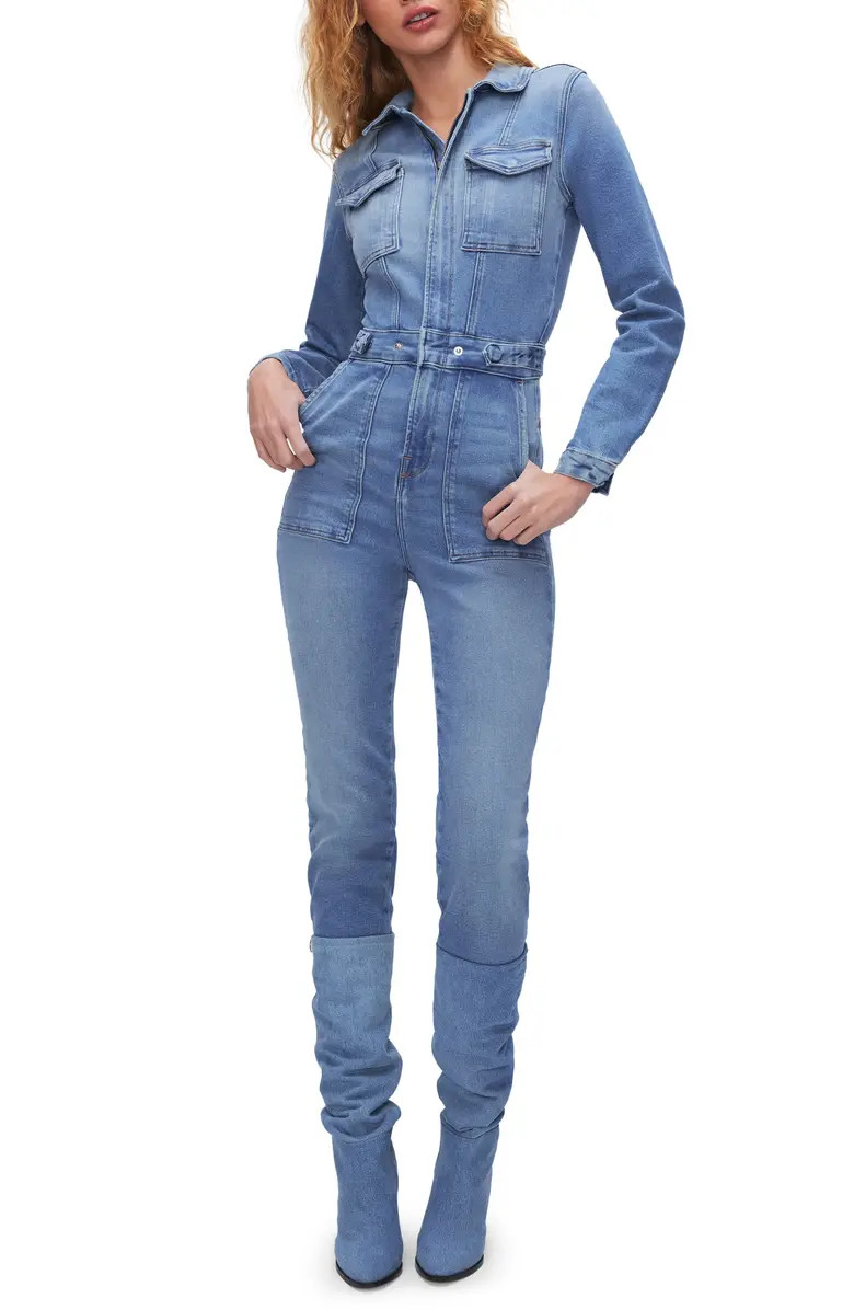 Fit For Success Long Sleeve Denim Jumpsuit | Nordstrom