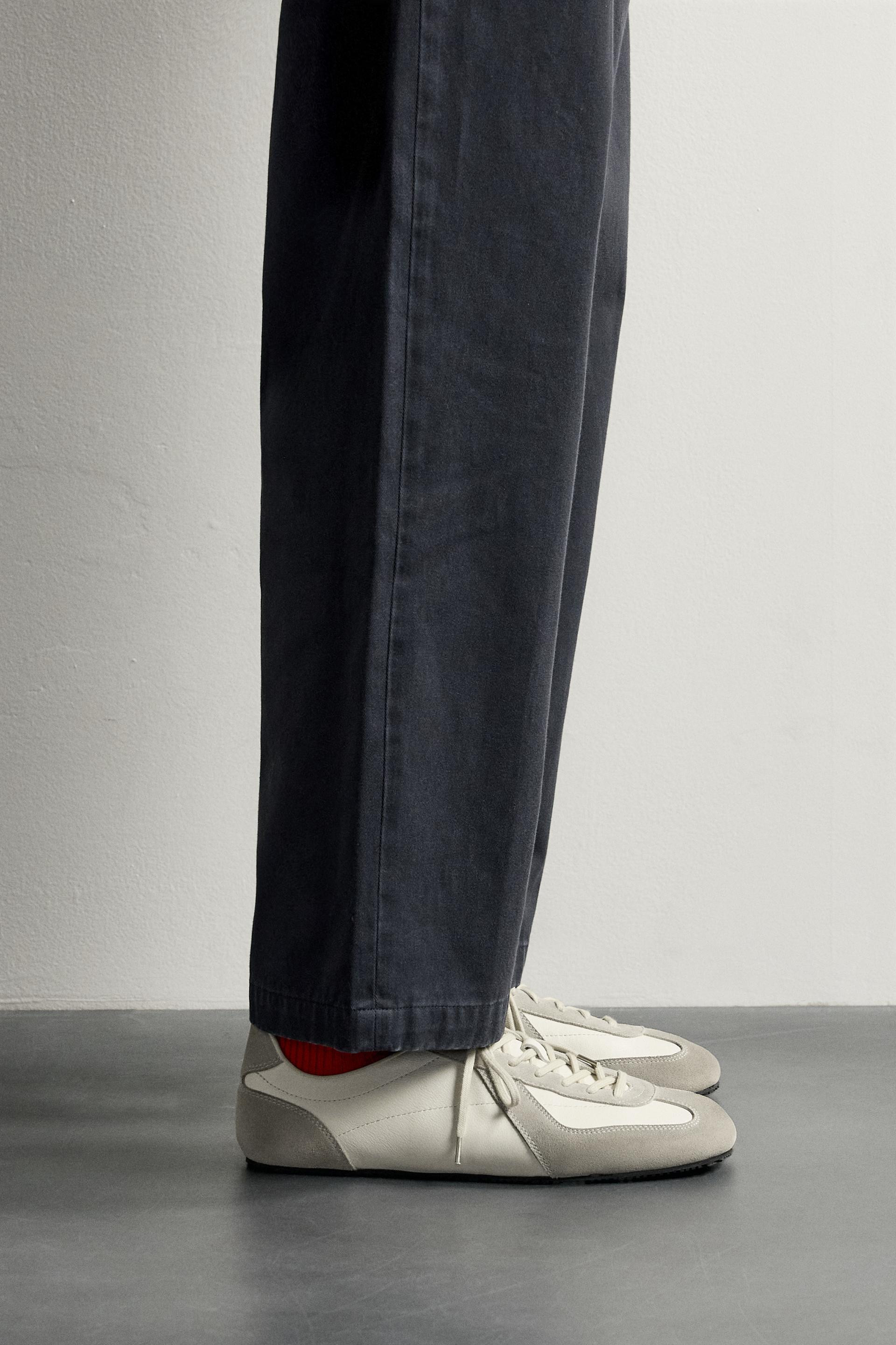Zara - Aaron Levine X Zara Leather Sneakers - White - 9 - Man | Zara US