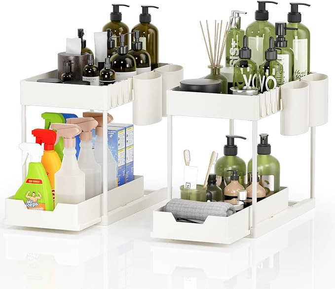 NEAGLORY Under Sink Organizers and Storage, Under Cabinet Organizer, Under Sink Shelf, 2 Tier Sli... | Amazon (US)