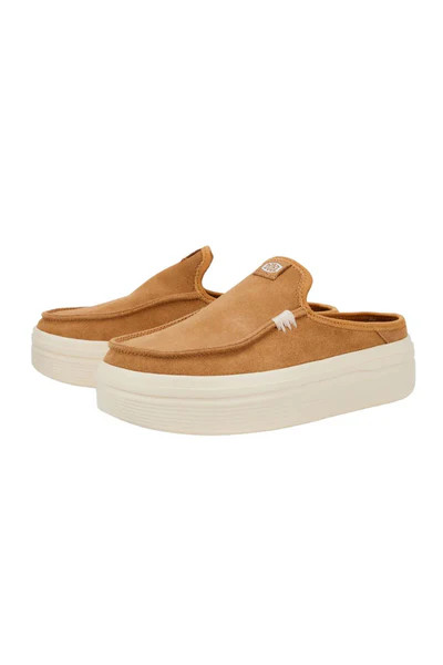 HEYDUDE Women’s Austin Lift Classic Shoes in Tan | Glik's