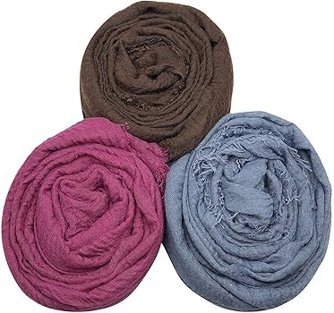 MANSHU 6 PCS Women Soft Scarf Shawl Long Scarf, Scarf and Wrap, Big Head Scarf | Amazon (US)