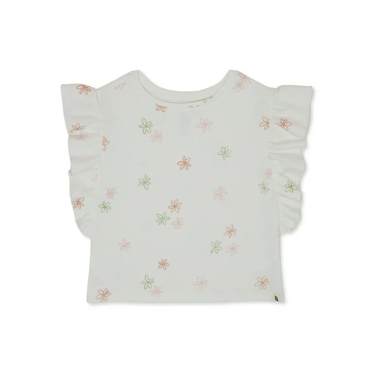 easy-peasy Toddler Girl Knit Ruffle T-Shirt, Sizes 18M-5T | Walmart (US)