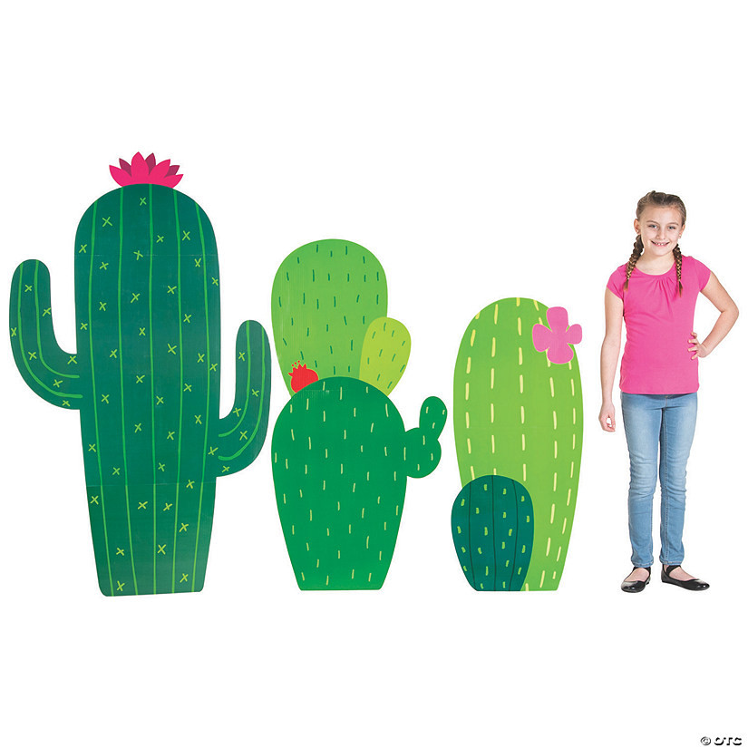 40" - 60" Fiesta Cactus Cardboard Cutout Stand-Ups - 3 Pc. | Oriental Trading Company