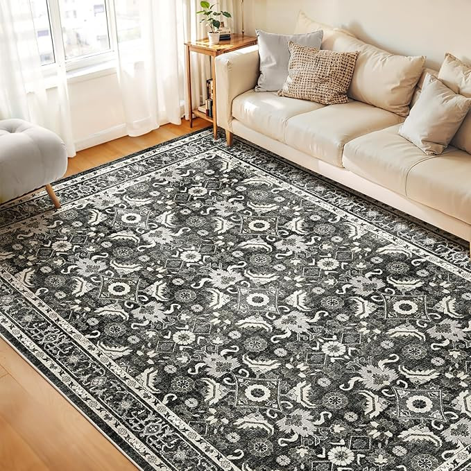 WITSHOCK Living Room Area Rugs 9x12: Soft Non-Slip Backing Washable Rugs Vintage Large Carpet for... | Amazon (US)