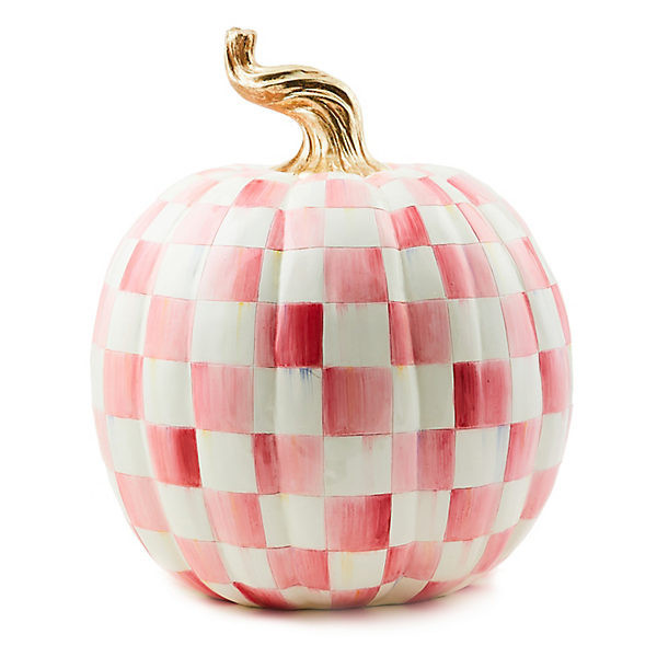MacKenzie-Childs Bubblegum Pink Check Large Pumpkin | MacKenzie-Childs