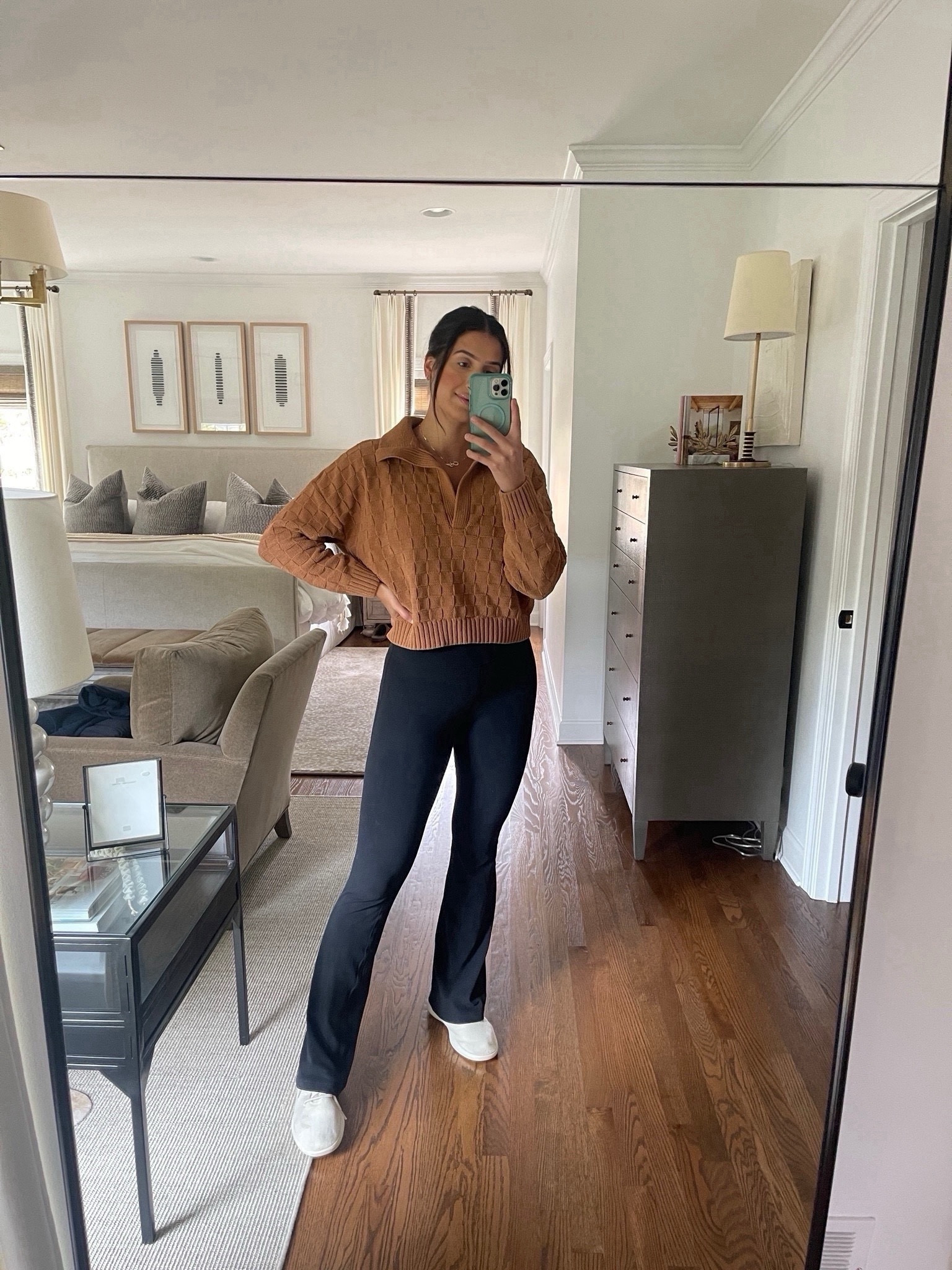 One of my favorite outfits to run errands in!  

Casual outfit - winter outfit – camel sweater – sweater pullover – black leggings – white sneakers – cold weather outfit inspoired

#LTKfamily #LTKstyletip #LTKSeasonal