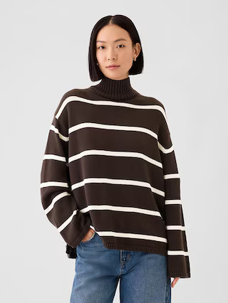 Oversized Split-Hem Mockneck Sweater | Gap (US)