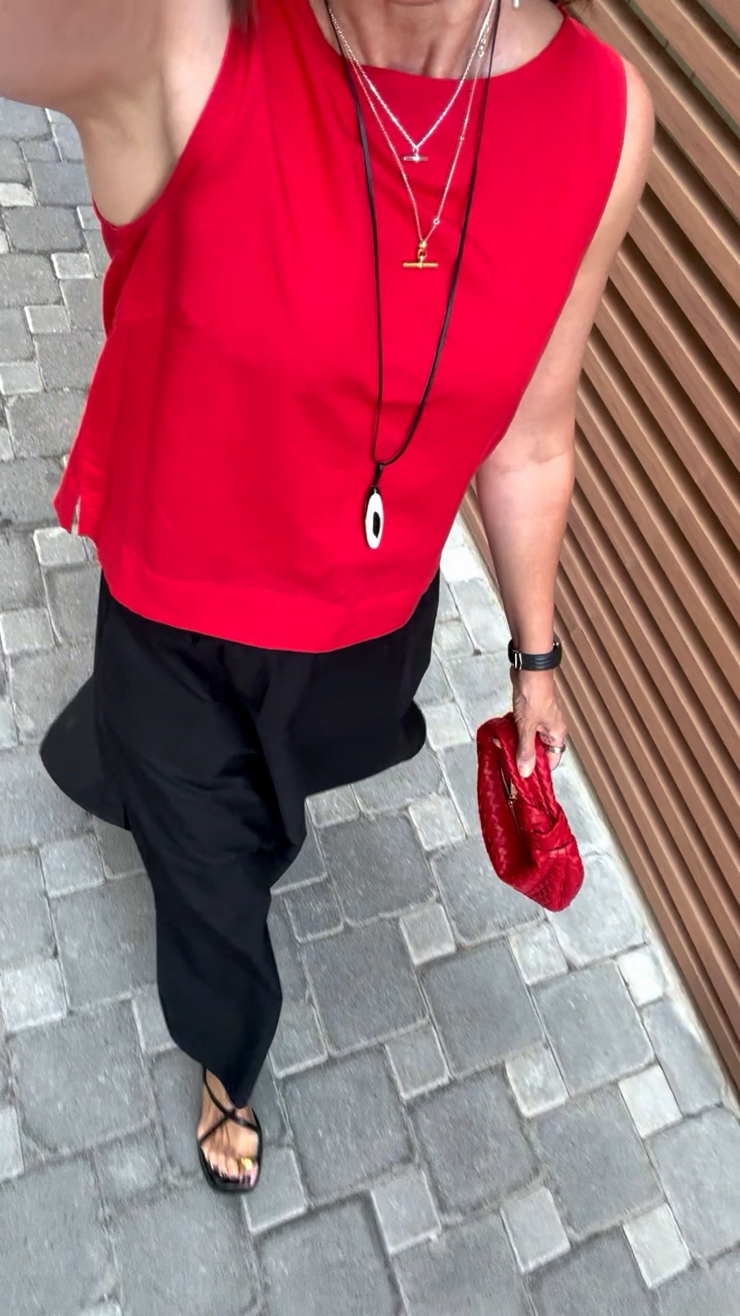 A simple pop of red with a poplin skirt I’ve worn summer after summer. 
I have two of these tops now - for £25 they’re such a great summer piece that go with so many of my separates. 
❤️

#LTKsummer #LTKstyletip #LTKover50style