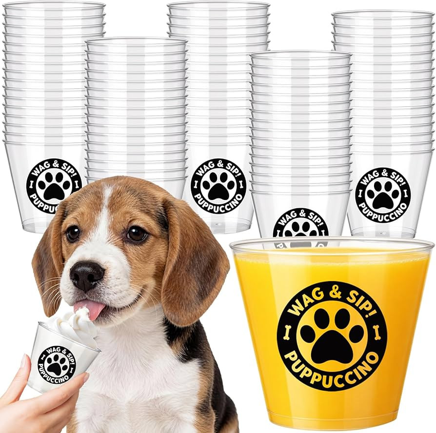 Amazon.com: Yungyan 50 Pcs 3 oz Clear Pup Cup for Dogs, Mini Plastic Cappuccino Cup for Dogs Whip... | Amazon (US)