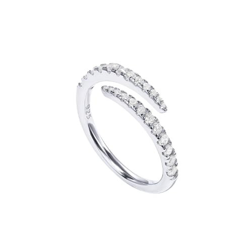 PAVOI 14K Gold Plated Cubic Zirconia Open Twist Eternity Band White Gold for Women Size 5 | Amazon (US)