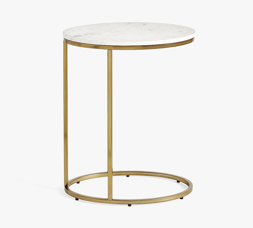Delaney Oval Marble C-Table (19") | Pottery Barn (US)