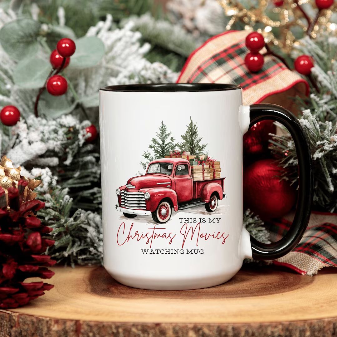 Christmas Movie Watching Mug Vintage Truck Graphic Christmas - Etsy | Etsy (US)