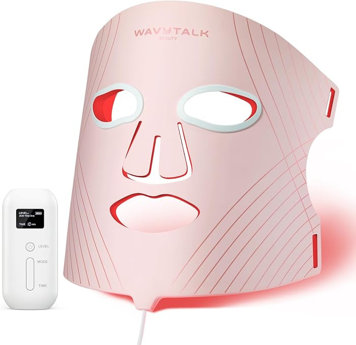 Wavytalk Red Light Therapy Mask for Face, Glow Time LED Face Mask 850nm NIR | Amazon (US)