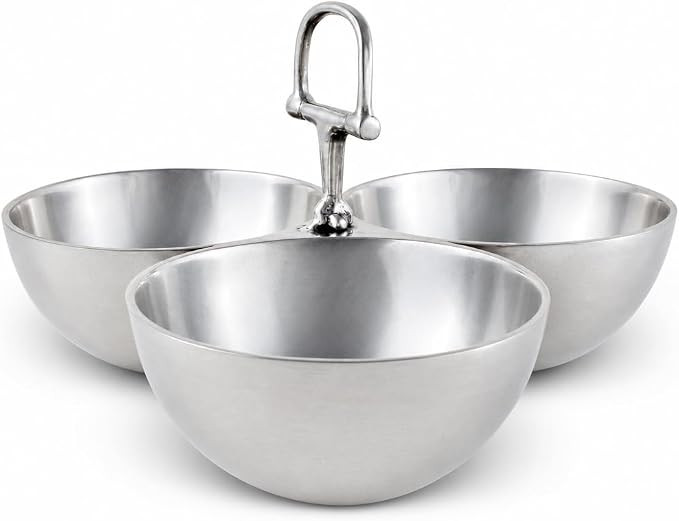 Arthur Court Equestrian Bit 3 Bowl Ensemble - Cast Aluminum Snack Dish Set - 5.5 inch Tall x 9 in... | Amazon (US)