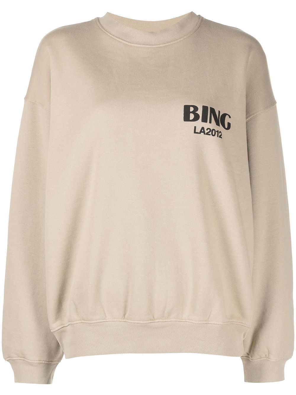 ANINE BING Jaci logo-print Cotton Sweatshirt - Farfetch | Farfetch Global