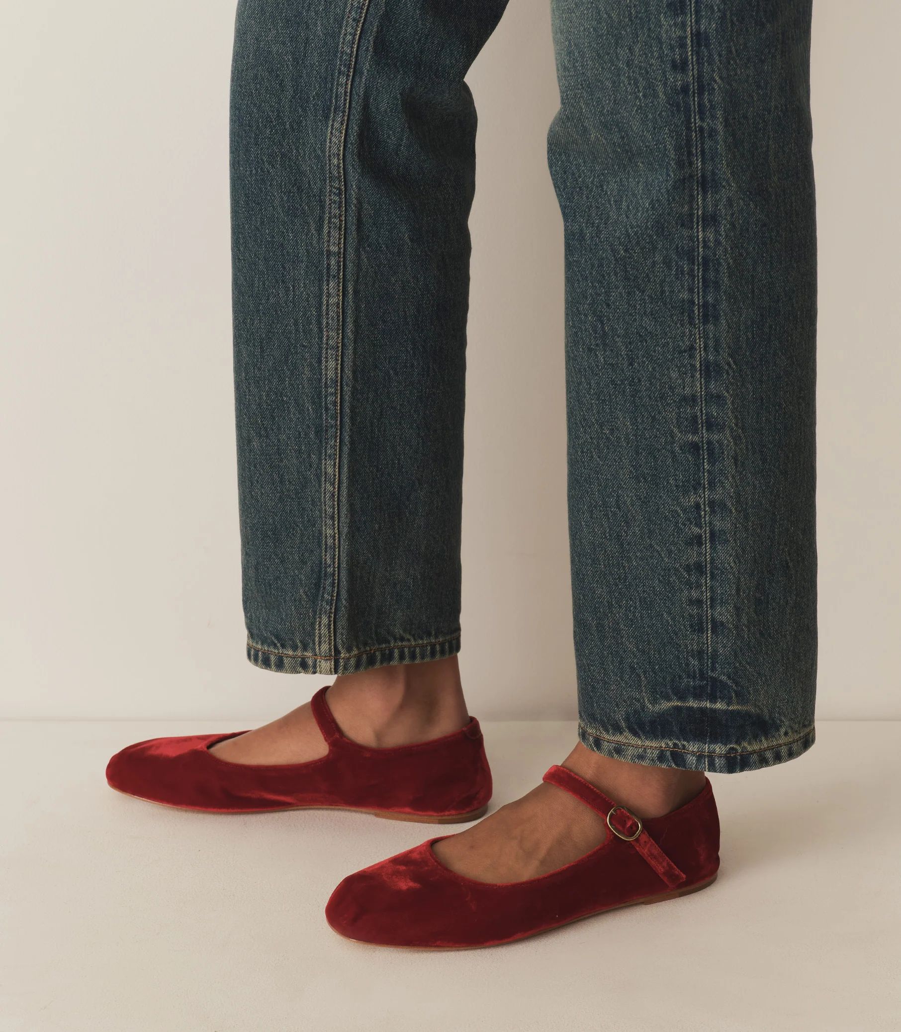 Mary Jane Slipper - Ruby Velvet | DÔEN | DOEN