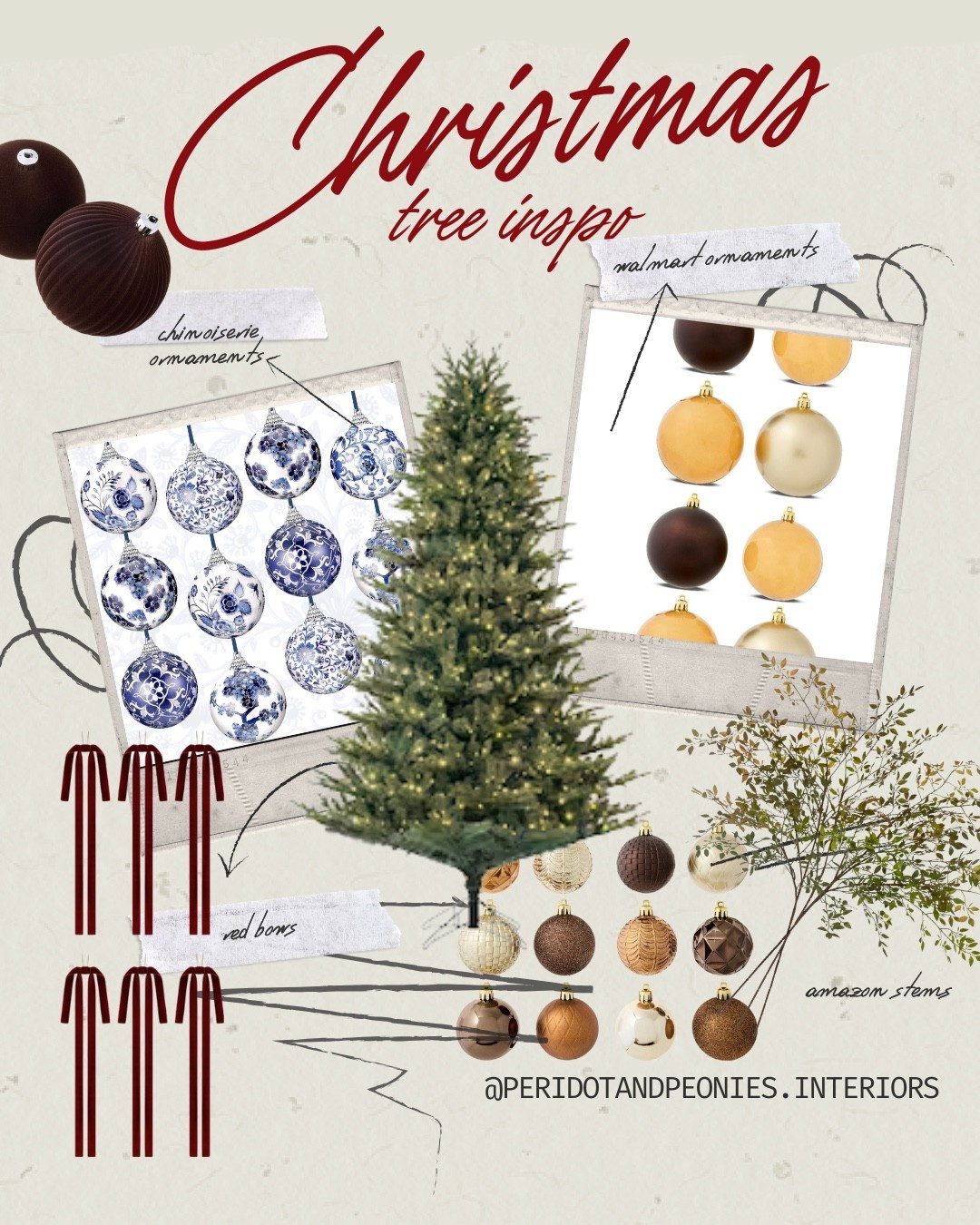 christmas tree inspo :)

red bows and chinoiserie ornaments were made for each other!! 

also love these neutral ornaments from walmart 

i decided to add some of my amazon stems into my tree and no regrets! 

this is the 7.5 perlite twinkling tree from lowe’s :)

#LTKHoliday #LTKHome #LTKSeasonal