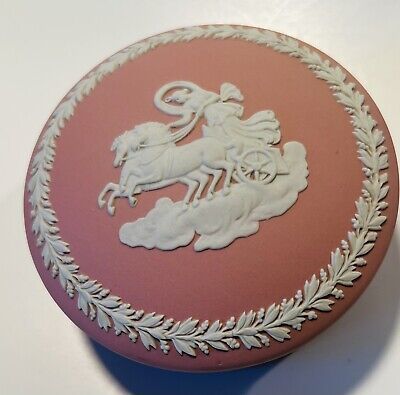 Wedgwood Jasperware Pink Vintage Round Trinket Box 3.75” Excellent | eBay AU