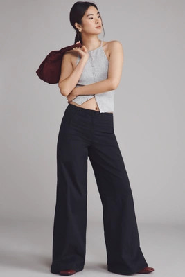 Maeve Scallop Wide-Leg Pants | Anthropologie (US)