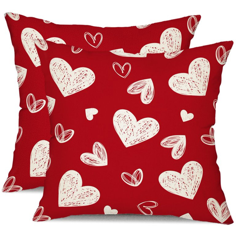 YCLife Valentine's Day Throw Pillow 18x18 inch Classic Love Heart Decorative Square Pillows for C... | Walmart (US)