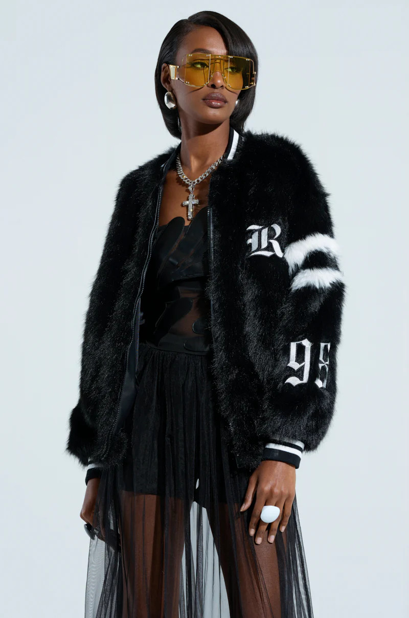 TRES CHIC FAUX FUR BOMBER | AKIRA