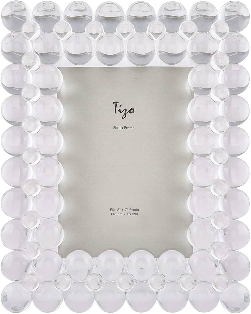 TIZO Design 5x7 Crystal Clear Glass Picture Frame, Boutique Quality Photo Frame (Bubbles) | Amazon (US)