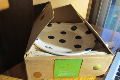 Lenox Kate Spade New York Deco Dot Cobalt Set of 4 Salad/Desert Plates NIB | eBay US