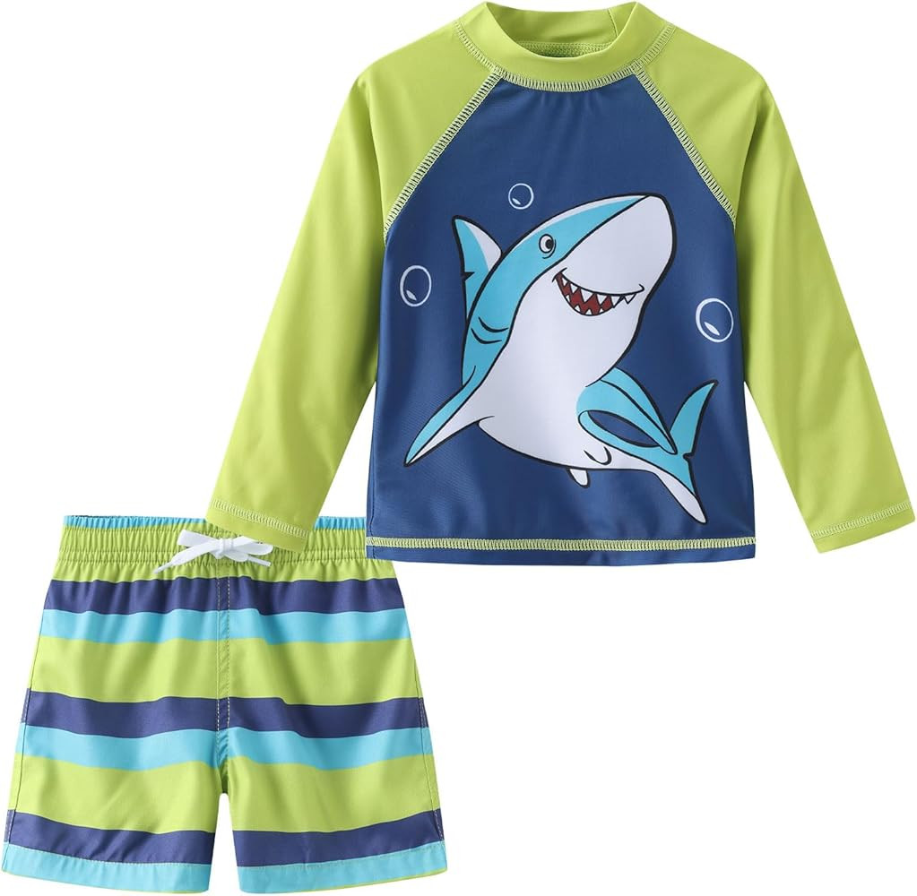 Aisyee Toddler Baby Boys Rash Guard Set for Kids Boys Swim Set with Swim Trunks Long Sleeve Bathi... | Amazon (US)