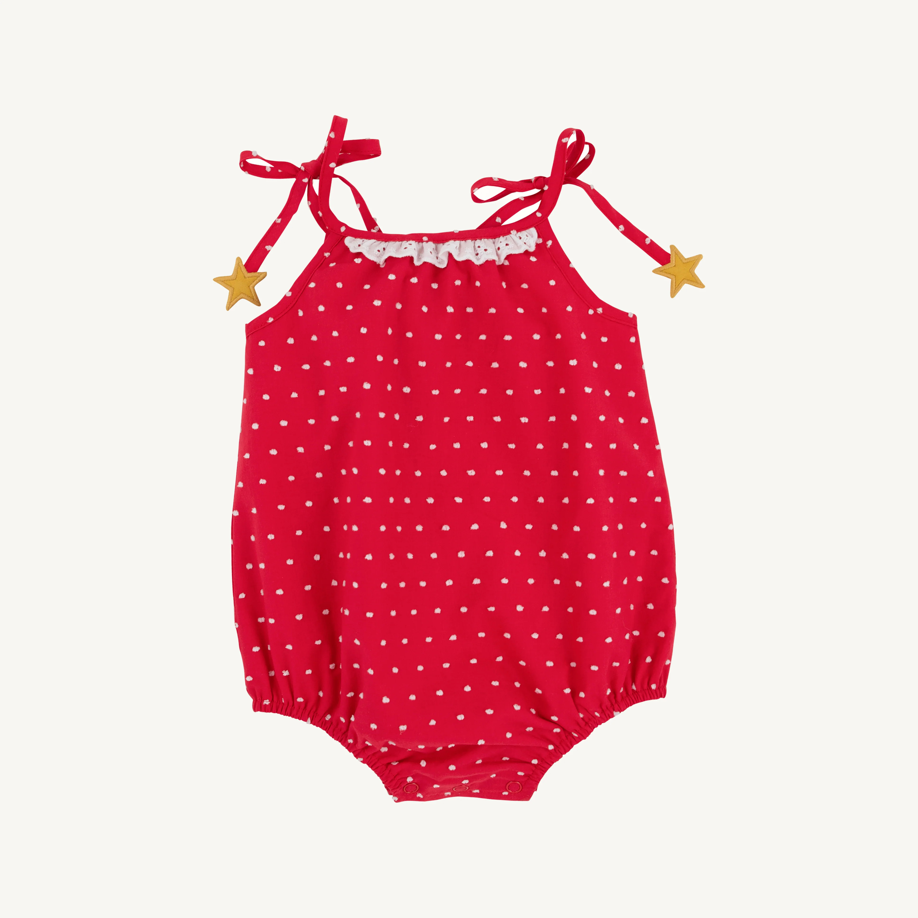 Junie B. Bubble - Richmond Red & Worth Avenue Dallas Dot with Star Ties | The Beaufort Bonnet Company