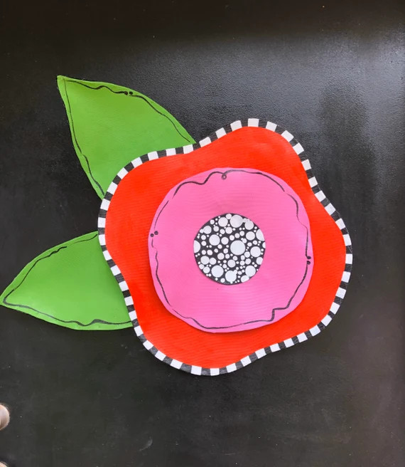 Spring Door Hanger / SUMMER DOOR HANGER / Screen Wire Extra Large Pink and Red Layered Flower wit... | Etsy (US)