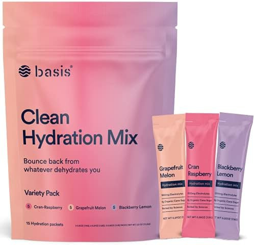 Basis Hydration Low Sugar Powder Packets, Electrolyte Mix, Keto-Friendly, Hangover Supplement Dri... | Amazon (US)