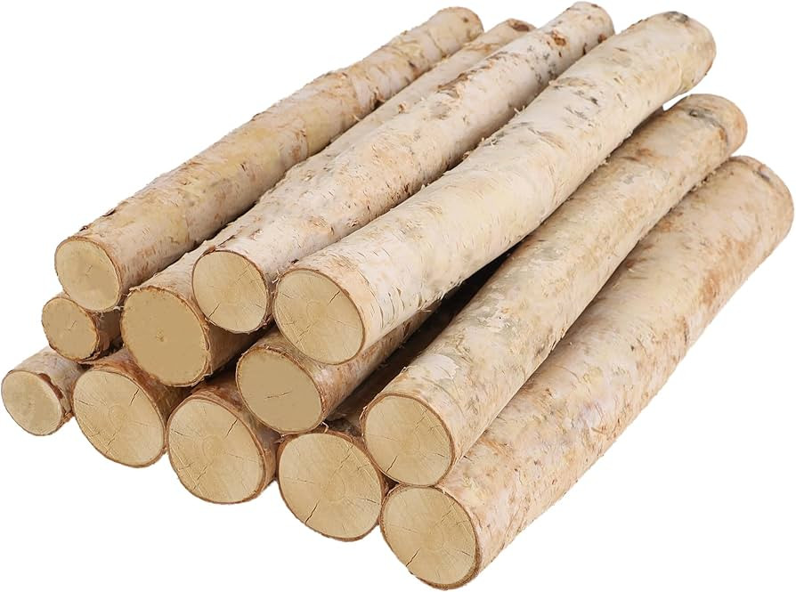Prsildan 12 Pack White Birch Logs for Fake Fireplace Decorative Natural Birch Tree Branches Wood ... | Amazon (US)