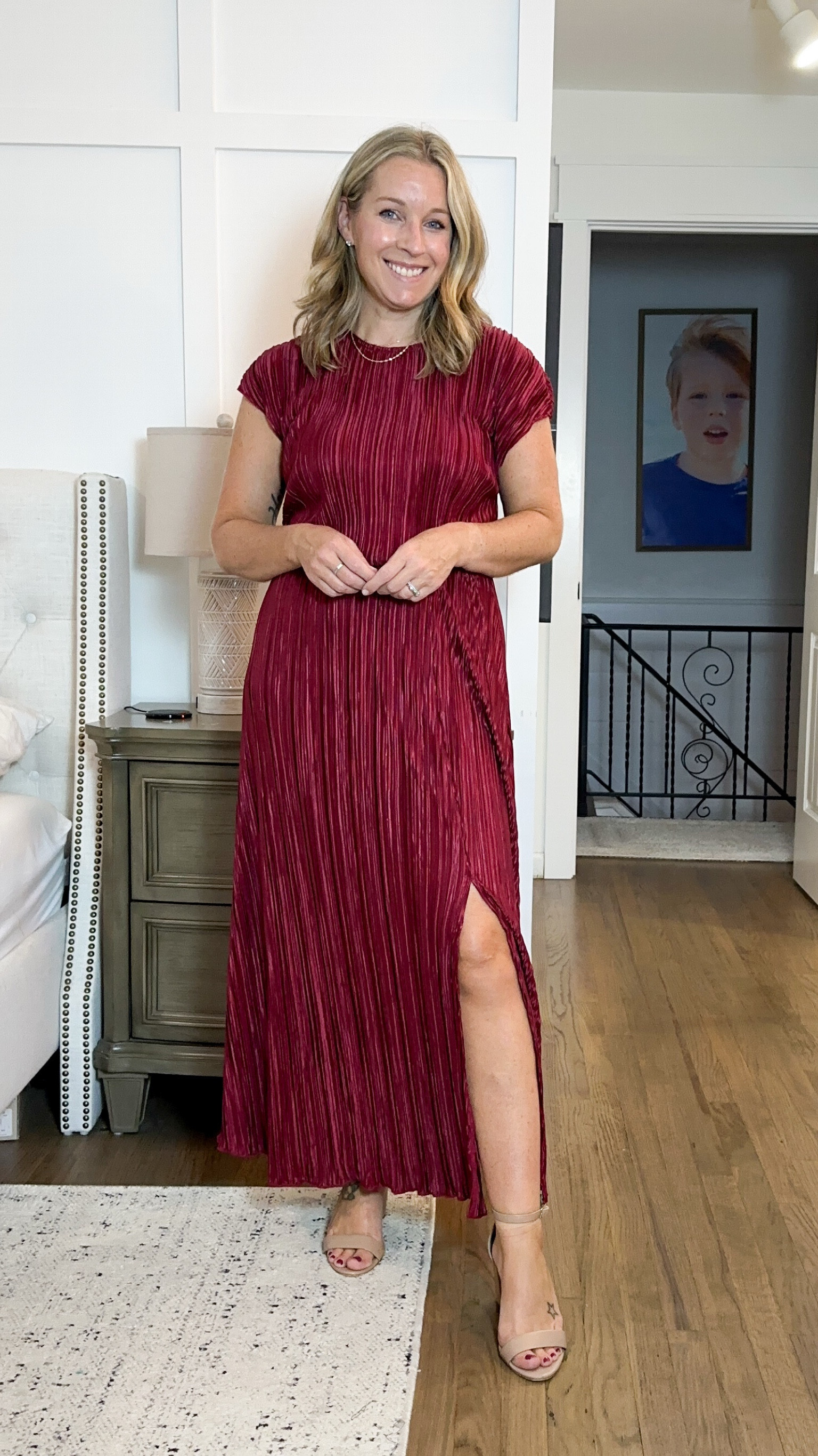 Wedding guest dress option that’s more coverage for the cold or anyone who doesn’t like to show their shoulders/legs. I think it’s so classy and pretty. I’m in a M but a small would be been better. The waist is very stretchy with an elastic  

#LTKStyleTip #LTKParties #LTKWedding