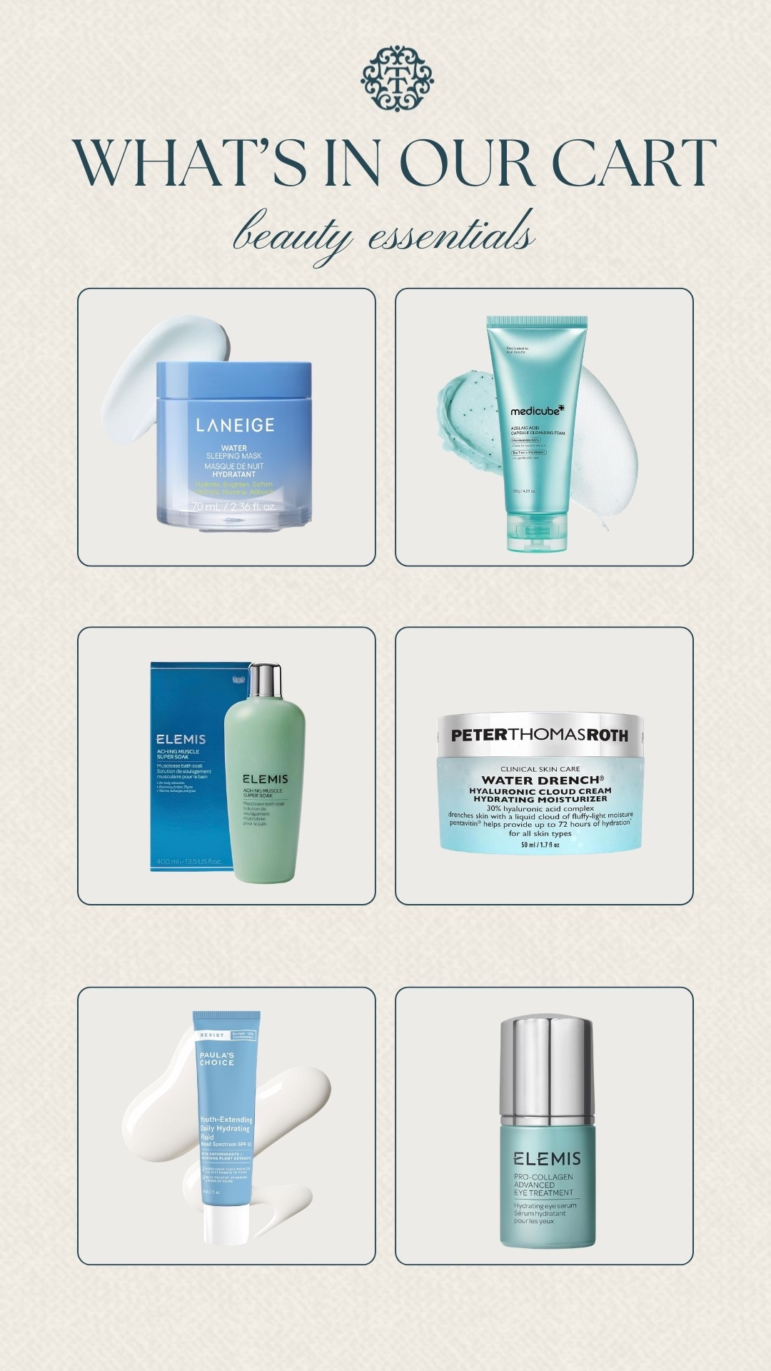 Hydration is the theme with this beauty cart. These skincare finds are great for soft, moisturized summer skin, including masks, eye care, sunscreen, and a good cleanser. We love having products like these on hand when our skin needs a little extra care.

#LTKSeasonal #LTKBeauty #LTKOver40