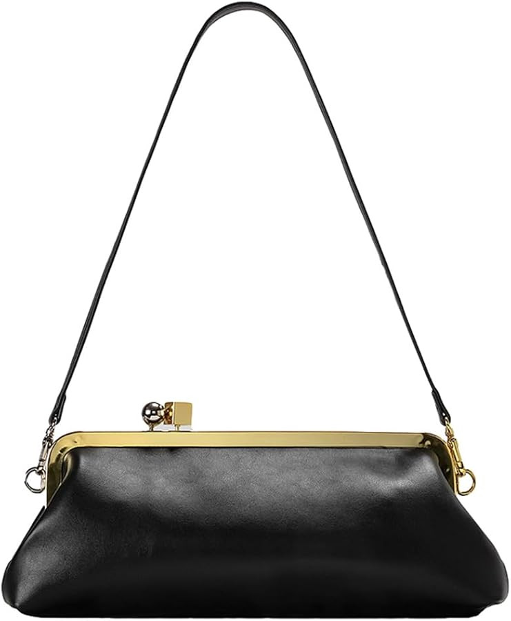 Epsion Women's Trendy Vegan Leather Shoulder Bag Small Y2k Glossy Evening Clutch Purse Handbag Da... | Amazon (US)