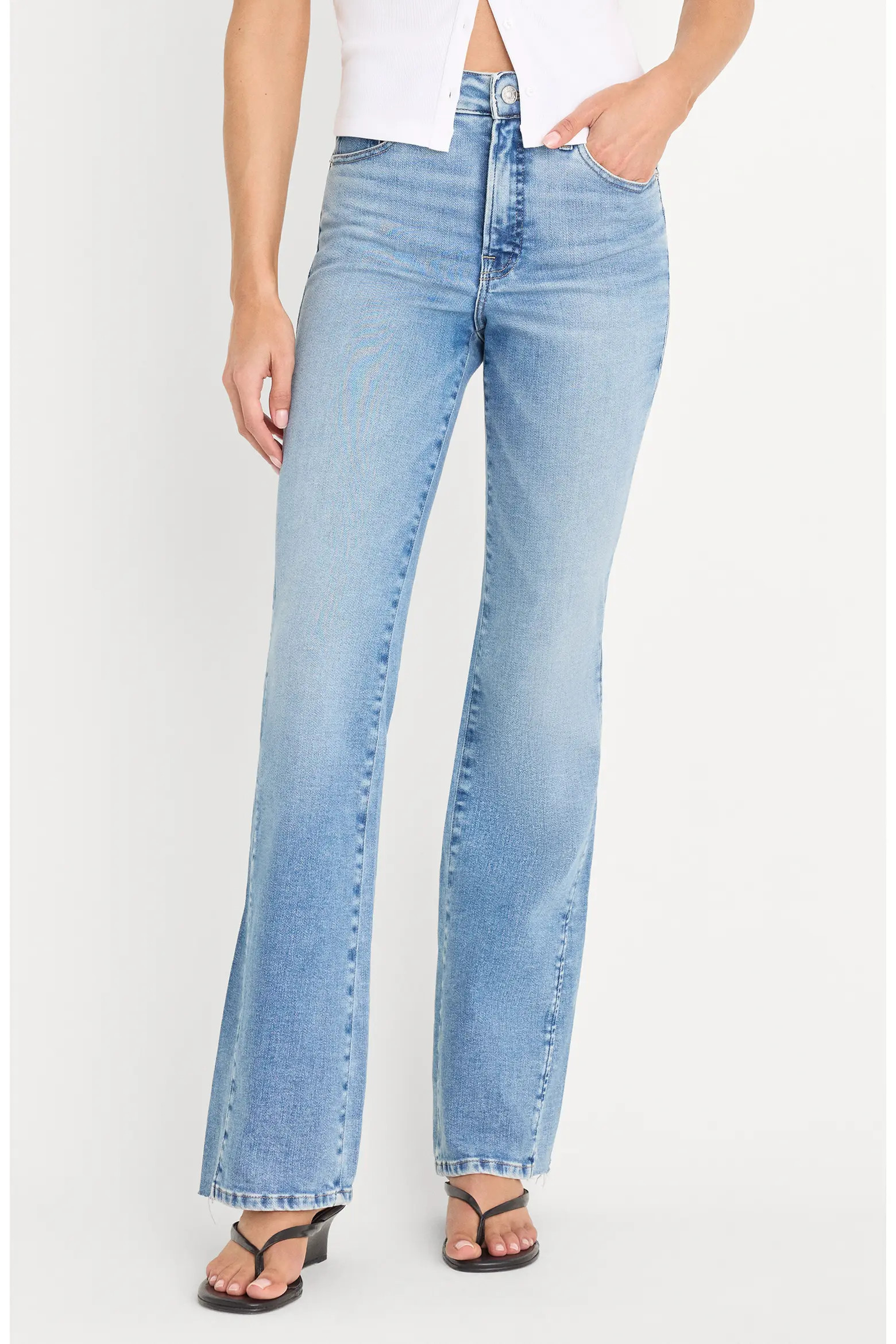 Good American Soft-Tech Good Classic Bootcut Jeans (Women) | Nordstrom | Nordstrom