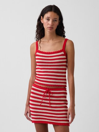 100% Cotton Crochet Crop Sweater Tank | Gap (US)