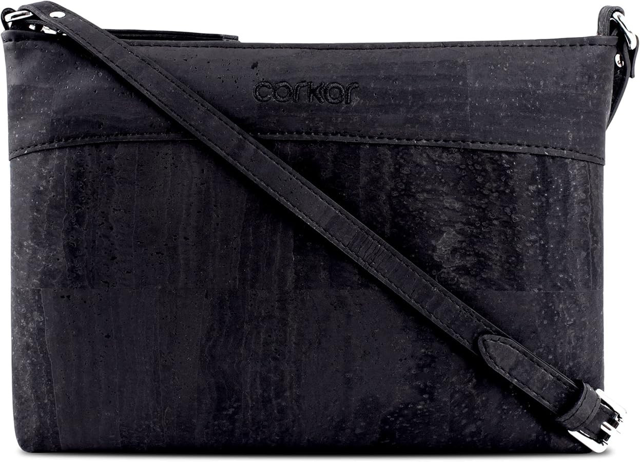 Corkor Cork Purse – Cork Handbags for Women, Vegan Crossbody Bag Cruelty Free Black Color | Amazon (US)